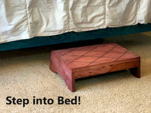 Load image into Gallery viewer, Wood Step Stool Large Custom Handmade Handicapped Elderly Bed Solid Hardwood Kitchen Bathroom Personalized Engraved Foot Stool