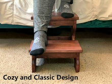 Load image into Gallery viewer, Two Step Stool Wood Custom Handmade Personalized Engraved Bed Kitchen Bathroom Solid Hardwood Kids Elderly Toddler