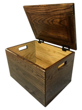 Load image into Gallery viewer, Wood Chest by CW Furniture Toy Box Kids Engraved Personalized Hope Memory Treasure Shoe Blanket Solid Hardwood Handmade Handles Safety Hinge Oak