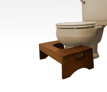 Load image into Gallery viewer, Wood Toilet Stool by CW Furniture Bathroom Squat Potty Squatting Step Handmade Natural Solid Hardwood Custom Hickory Engraved Modern Handicapped