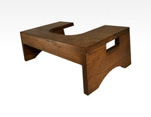 Load image into Gallery viewer, Wood Toilet Stool by CW Furniture Bathroom Squat Potty Squatting Step Handmade Natural Solid Hardwood Custom Hickory Engraved Modern Handicapped
