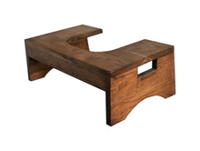 Load image into Gallery viewer, Wood Toilet Stool by CW Furniture Bathroom Squat Potty Squatting Step Handmade Natural Solid Hardwood Custom Hickory Engraved Modern Handicapped