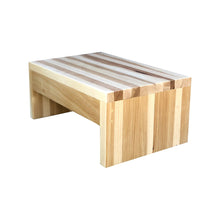 Load image into Gallery viewer, Modern Wood Step Stool by CW Furniture Footstool Custom Personalized Engraved Handmade Walnut Maple Birch Hickory Wooden Bed Kitchen Bathroom Kids