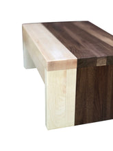 Load image into Gallery viewer, Modern Wood Step Stool by CW Furniture Footstool Custom Personalized Engraved Handmade Walnut Maple Birch Hickory Wooden Bed Kitchen Bathroom Kids