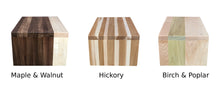 Load image into Gallery viewer, Modern Wood Step Stool Large by CW Furniture Footstool Custom Personalized Engraved Handmade Walnut Maple Birch Hickory Wooden Handicapped Bed Kitchen