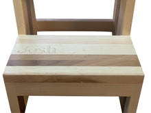 Load image into Gallery viewer, Two Step Stool Wood Modern by CW Furniture Footstool Custom Handmade Personalized Engraved Wooden Maple Walnut Hickory Bed Kitchen Bathroom Kids