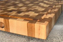Load image into Gallery viewer, End Grain Hickory Wood Cutting Board Butcher Block by CW Furniture Custom Beeswax and Orange Oil Solid Hardwood Kitchen Personalized Engraved