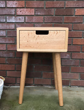 Load image into Gallery viewer, Nightstand Wood Modern with Drawer by CW Furniture Side Table End Table Walnut Maple Oak Birch Handmade Custom Scandinavian Living Room Bedroom