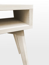 Load image into Gallery viewer, Side Table Wood Modern with Shelf by CW Furniture Nightstand End Table Accent Maple Walnut Oak Birch Handmade Custom Minimalist Living Room Bedroom