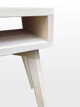 Load image into Gallery viewer, Side Table Wood Modern with Shelf by CW Furniture Nightstand End Table Accent Maple Walnut Oak Birch Handmade Custom Minimalist Living Room Bedroom