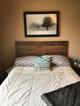 Load image into Gallery viewer, Walnut Headboard Modern by CW Furniture King Queen Full Twin Size Custom Handmade Solid Hardwood Minimalist Legs or Wall Mount French Cleat