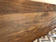 Load image into Gallery viewer, Walnut Headboard Modern by CW Furniture King Queen Full Twin Size Custom Handmade Solid Hardwood Minimalist Legs or Wall Mount French Cleat