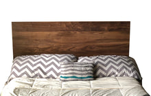 Load image into Gallery viewer, Walnut Headboard Modern by CW Furniture King Queen Full Twin Size Custom Handmade Solid Hardwood Minimalist Legs or Wall Mount French Cleat