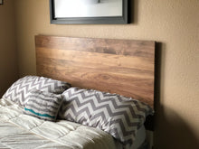 Load image into Gallery viewer, Walnut Headboard Modern by CW Furniture King Queen Full Twin Size Custom Handmade Solid Hardwood Minimalist Legs or Wall Mount French Cleat