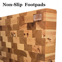 Load image into Gallery viewer, End Grain Hickory Wood Cutting Board Butcher Block by CW Furniture Custom Beeswax and Orange Oil Solid Hardwood Kitchen Personalized Engraved