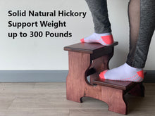 Load image into Gallery viewer, Two Step Stool Wood Custom Handmade Personalized Engraved Bed Kitchen Bathroom Solid Hardwood Kids Elderly Toddler