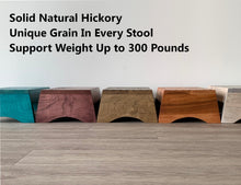 Load image into Gallery viewer, Wood Step Stool by CW Furniture Custom Choose Finish Bed Kitchen Bathroom Personalized Engraved Solid Hardwood Foot Stool Wooden Kids Toddler Elderly