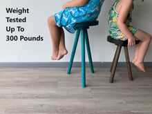Load image into Gallery viewer, Side Table End Table Round Wood Stool Custom Handmade Barstool Bar Set Modern Minimal Simple Three Legged Accent Nightstand Hardwood