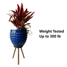Load image into Gallery viewer, Modern Plant Stand Three Leg Stool Tall Choose Finish by CW Furniture Wood Indoor Flower Pot Base Display Holder Solid Wooden Kids Chair Table Simple