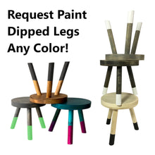 Load image into Gallery viewer, Modern Plant Stand Three Leg Stool Tall Choose Finish by CW Furniture Wood Indoor Flower Pot Base Display Holder Solid Wooden Kids Chair Table Simple