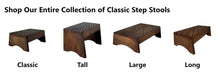 Load image into Gallery viewer, Wood Step Stool 10” Tall Custom Handmade Bed Kitchen Bathroom Personalized Engraved Solid Hardwood Footstool Wooden Kids Toddler