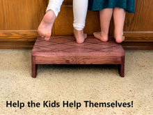 Load image into Gallery viewer, Wood Step Stool Large Custom Handmade Handicapped Elderly Bed Solid Hardwood Kitchen Bathroom Personalized Engraved Foot Stool