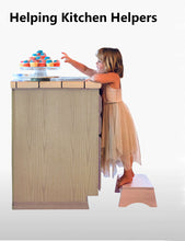 Load image into Gallery viewer, Wood Step Stool by CW Furniture Custom Choose Finish Bed Kitchen Bathroom Personalized Engraved Solid Hardwood Foot Stool Wooden Kids Toddler Elderly