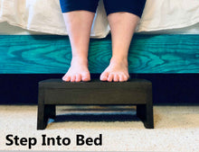 Load image into Gallery viewer, Wood Step Stool by CW Furniture Custom Choose Finish Bed Kitchen Bathroom Personalized Engraved Solid Hardwood Foot Stool Wooden Kids Toddler Elderly