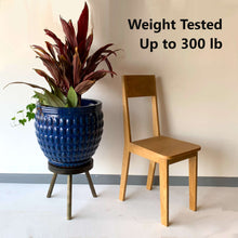 Load image into Gallery viewer, Modern Plant Stand Three Leg Stool Large by CW Furniture Wood Indoor Flower Pot Base Display Holder Solid Wooden Kids Chair Tea Table Minimalist