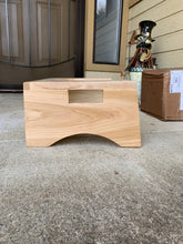 Load image into Gallery viewer, Wood Toilet Stool by CW Furniture Bathroom Squat Potty Squatting Step Handmade Natural Solid Hardwood Custom Hickory Engraved Modern Handicapped