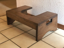 Load image into Gallery viewer, Wood Toilet Stool by CW Furniture Bathroom Squat Potty Squatting Step Handmade Natural Solid Hardwood Custom Hickory Engraved Modern Handicapped