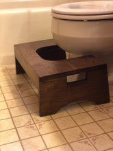 Load image into Gallery viewer, Wood Toilet Stool by CW Furniture Bathroom Squat Potty Squatting Step Handmade Natural Solid Hardwood Custom Hickory Engraved Modern Handicapped