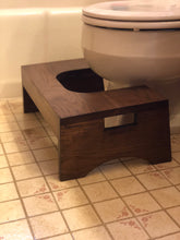 Load image into Gallery viewer, Wood Toilet Stool by CW Furniture Bathroom Squat Potty Squatting Step Handmade Natural Solid Hardwood Custom Hickory Engraved Modern Handicapped