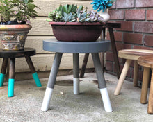 Load image into Gallery viewer, Modern Plant Stand Three Leg Stool Large by CW Furniture Wood Indoor Flower Pot Base Display Holder Solid Wooden Kids Chair Tea Table Minimalist