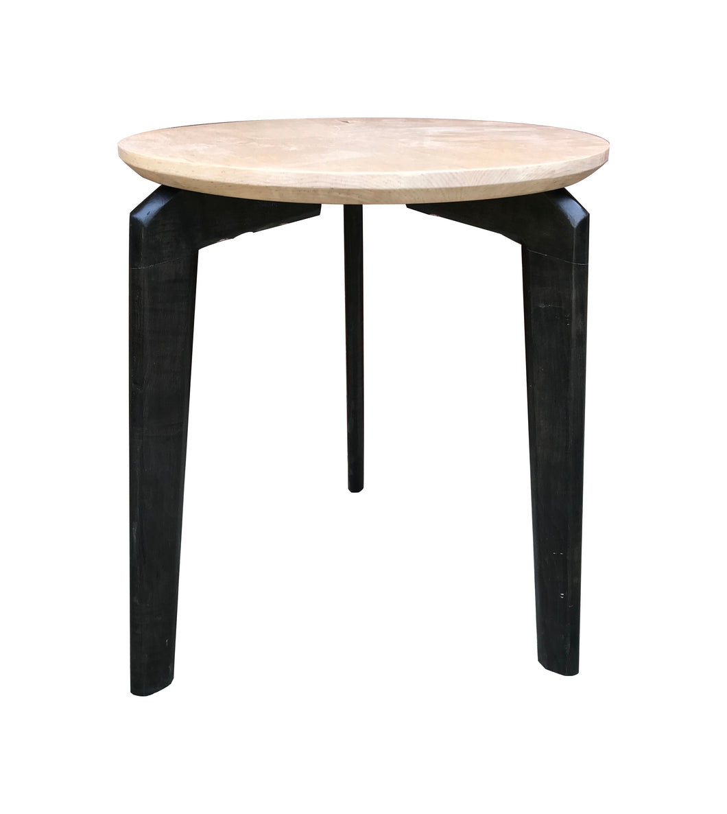 Side Table Modern Round by CW Furniture Walnut Maple Birch Oak Custom Handmade End Table Accent Three Leg Living Room Bedroom
