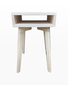 Side Table Wood Modern with Shelf by CW Furniture Nightstand End Table Accent Maple Walnut Oak Birch Handmade Custom Minimalist Living Room Bedroom