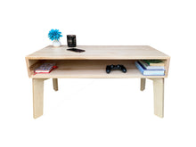 Load image into Gallery viewer, Coffee Table Wood Modern by CW Furniture with Shelf Custom Handmade Walnut Maple Oak Birch Minimalist Living Room Sofa Couch
