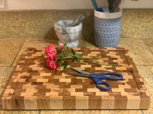 Load image into Gallery viewer, End Grain Hickory Wood Cutting Board Butcher Block by CW Furniture Custom Beeswax and Orange Oil Solid Hardwood Kitchen Personalized Engraved