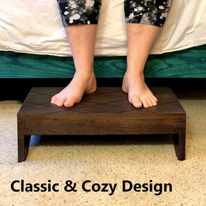 Wood Step Stool Large Custom Handmade Handicapped Elderly Bed Solid Hardwood Kitchen Bathroom Personalized Engraved Foot Stool