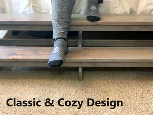 Two Step Stool Wood 45” Long Handicapped Elderly Custom Handmade Personalized Engraved Bed Kitchen Bathroom Solid Hardwood Kids
