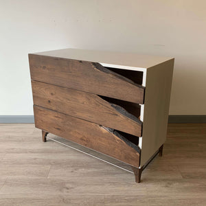 Live Edge Wood Dresser by CW Furniture Custom Reclaimed Rustic Modern White Drawer Chest of Drawers Chest Dresser Modern Reclaimed Wood